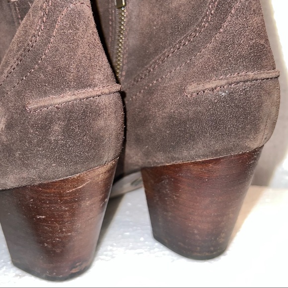 Frye 9.5 Booties Chocolate Suede - Picture 2 of 11
